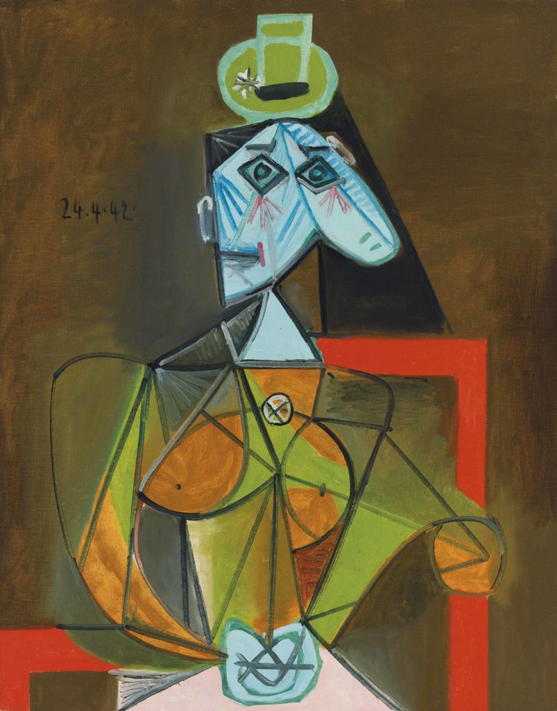 Pablo Picasso's Femme dans un fauteuil (Dora Maar) (1942). Image courtesy of Christie's Images, Ltd.
