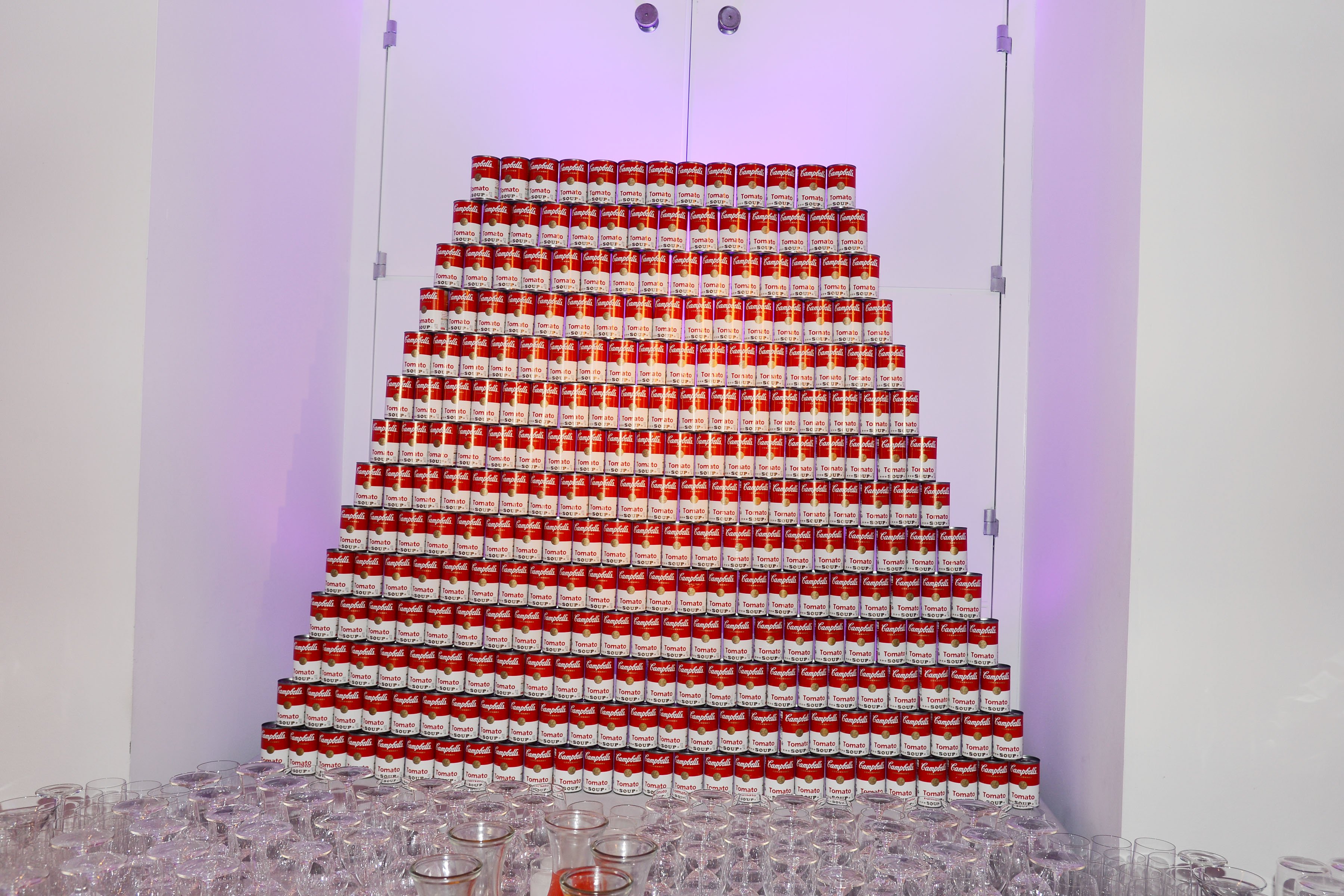A tribute to Warhol's famous Campbell's soup cans