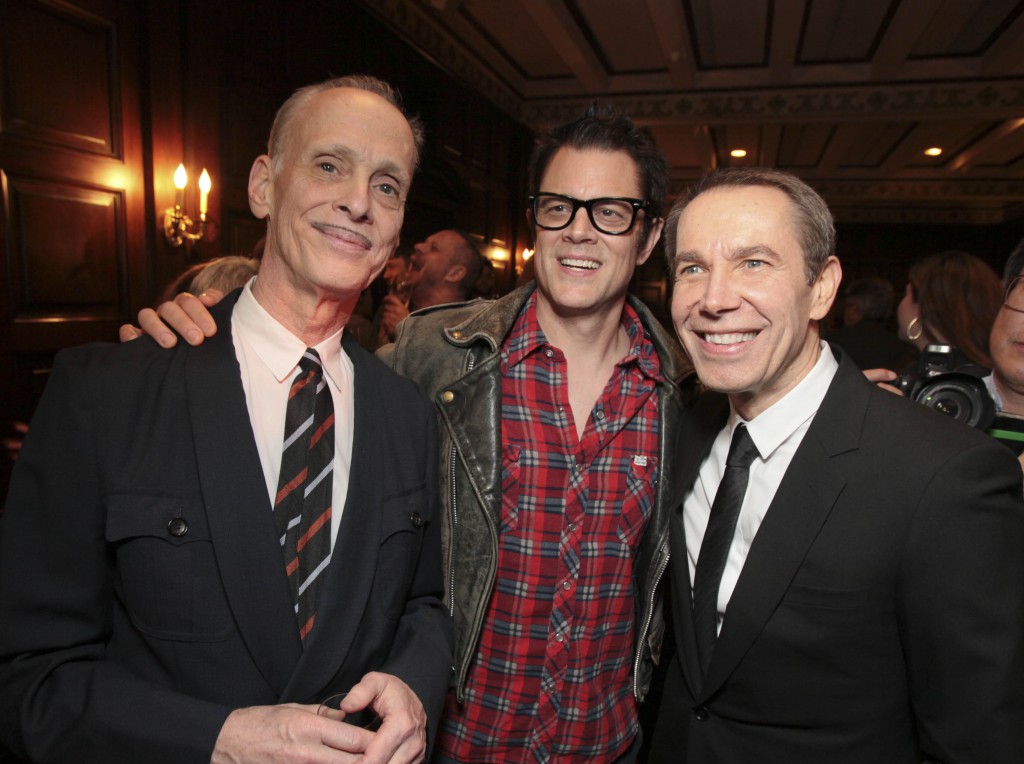 John Waters, Johnny Knoxville and Jeff Koons © Ryan Miller/The Broad