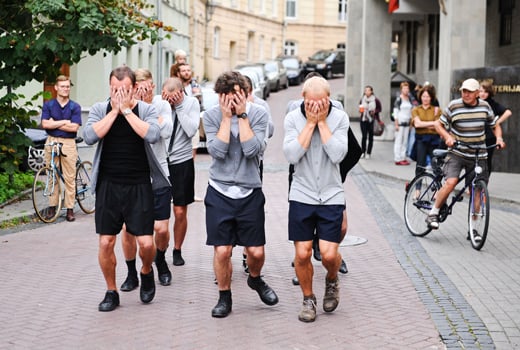 One of the works planned for the 19th Sydney Biennale, now engulfed in controversy: Eglé Budvytytė, Choreography for the Running Male, 2012, performance, 30 mins. Courtesy the artist. Photograph: Ieva Budzeikaite. Commissioned by Contemporary Art Centre, Vilnius
