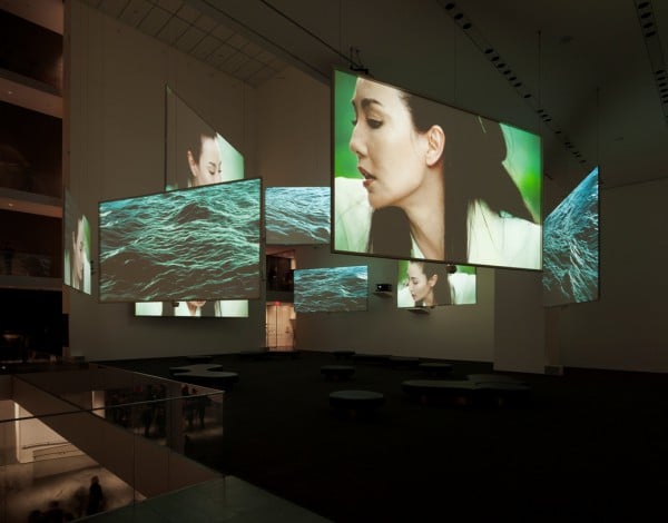 “Ten Thousand Waves.” 2010. Nine-channel video installation (color, sound). 49:41 min. The Michael H. Dunn Memorial Fund. The Museum of Modern Art, New York. Photo: Jonathan Muzikar.