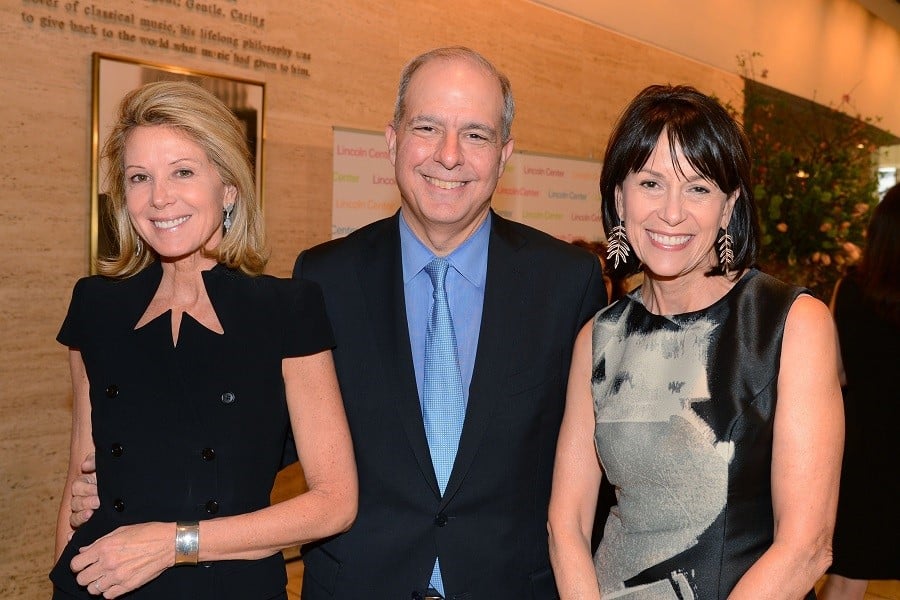 Eve Reid and Katherine Farley with Lincoln Center President Jed Bernstein at the Lincoln Center Spring Gala. Photo: Patrick McMullan/PatrickMcMullan.com