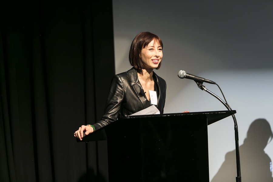 Dr. Melissa Chiu speaks at a panel on history of Chinese contemporary art