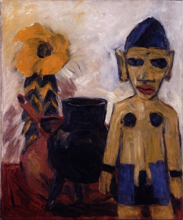 Emil Nolde, Still-Life with Carved Wooden Figure