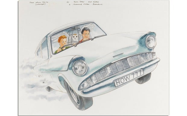 Cliff Wright, original cover art for Harry Potter and the Chamber of Secrets.