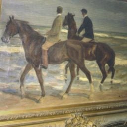 Max Liebermann, Two Riders on a Beach (1901). One of the paintings found in Cornelius Gurlitt's possession. Photo: Christof Stache, courtesy Agence France-Presse/Public Prosecutor's Office Augsburg.