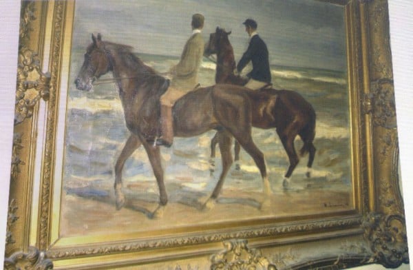 Max Liebermann, Two Riders on a Beach (1901). One of the paintings found in Cornelius Gurlitt's possession. Photo: Christof Stache, courtesy Agence France-Presse/Public Prosecutor's Office Augsburg.