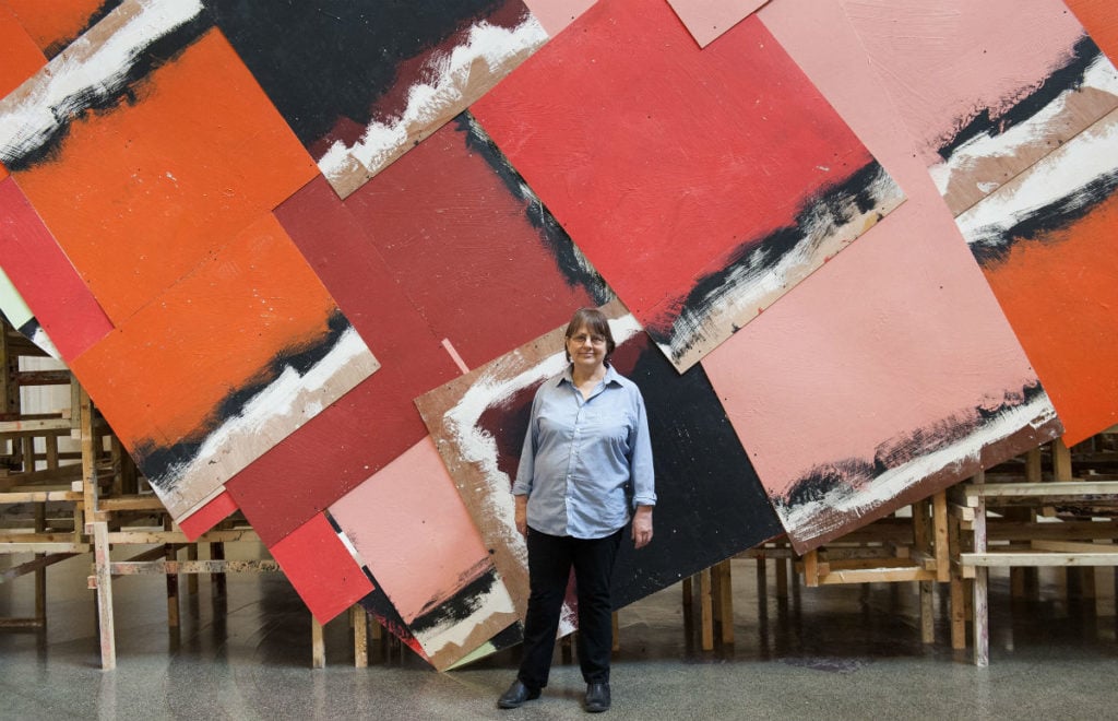 Portrait of Phyllida Barlow with dock 2014 J Fernandes, Tate Photography