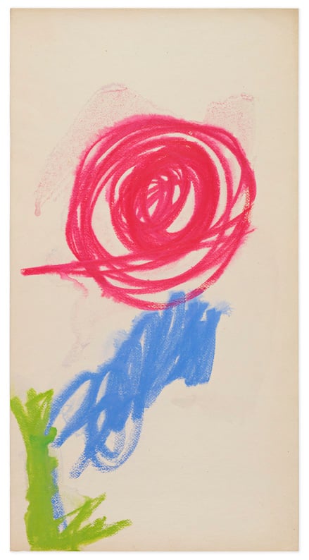 Mira Schendel  Untitled 1960s Ink, pastel crayon, watercolor on scratched paper 50.8 x 26.9 cm / 20 x 10 5/8 in Photo: Genevieve Hanson