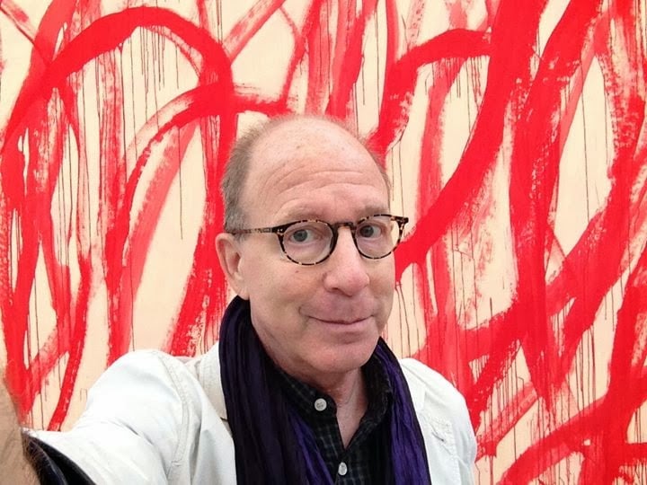 Selfie-scholar Jerry Saltz with the work of Cy Twombly. Copyright: the original image-maker/s, see http://on.fb.me/1c8aUrp