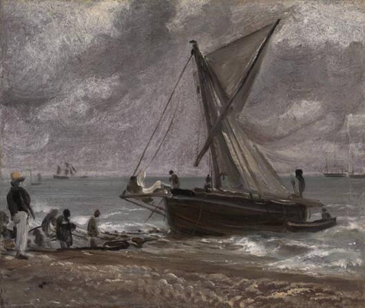 John Constable, Beaching a Boat, Brighton (1824).