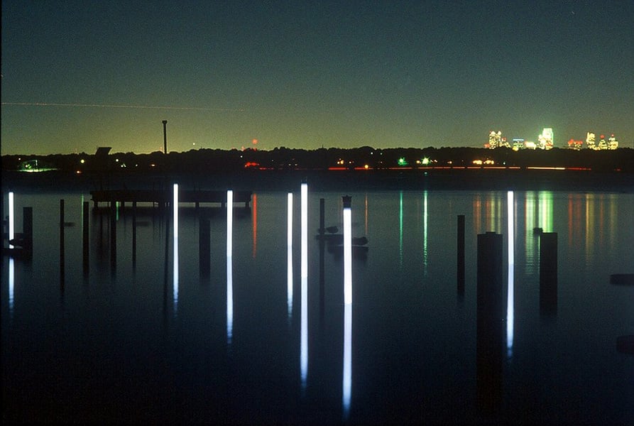 Francis Bagley and Tom Orr, Wildlife Water Theater (2001), night view from earlier years.