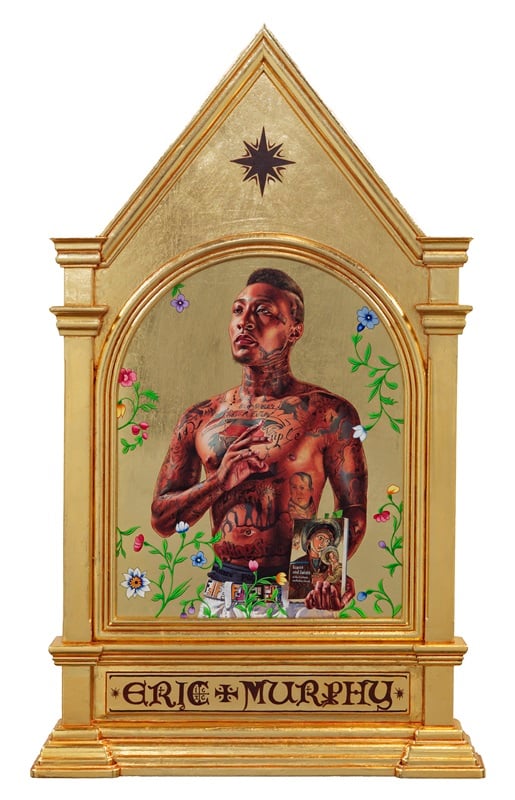 Saint Gregory of Palamas, 2014 22 karat gold leaf and oil on wood panel Courtesy Sean Kelly, New York