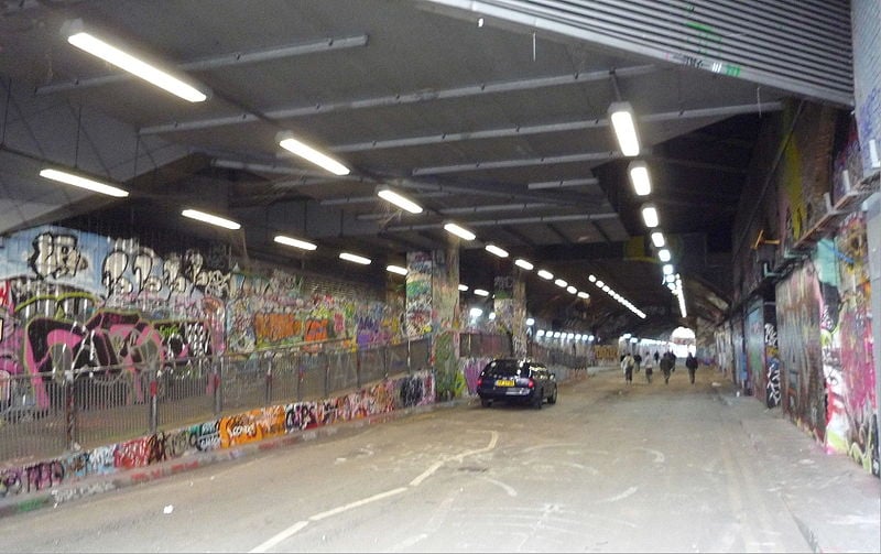 Leake Street, London, prior to the record-setting mural.