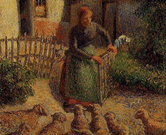 Camille Pissarro, Shepherdess Bringing in Sheep