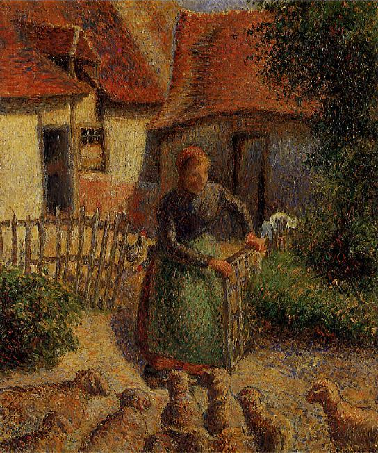 Camille Pissarro, Shepherdess Bringing in Sheep