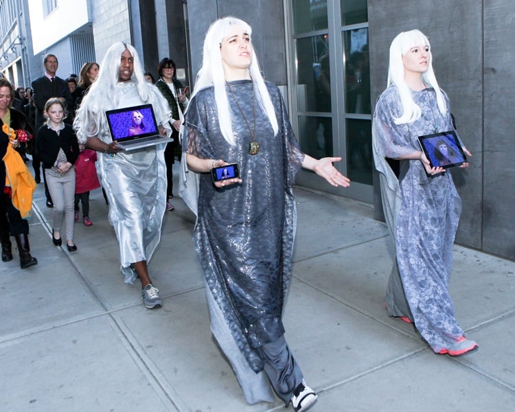 My Barbarian leading the crowd through the streets of Chelsea. Photo: Aria Isadora/ BFA NYC