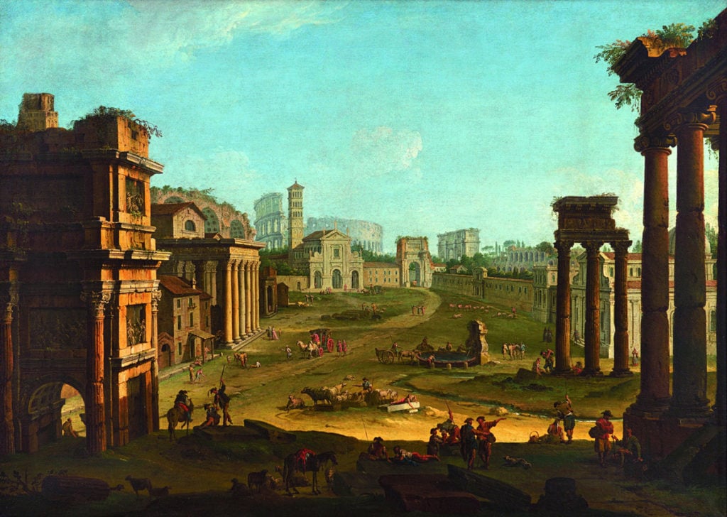 Antonio Joli (1700 - 1777) Rome, A view of the Campo Vaccino Copyright Dorotheum