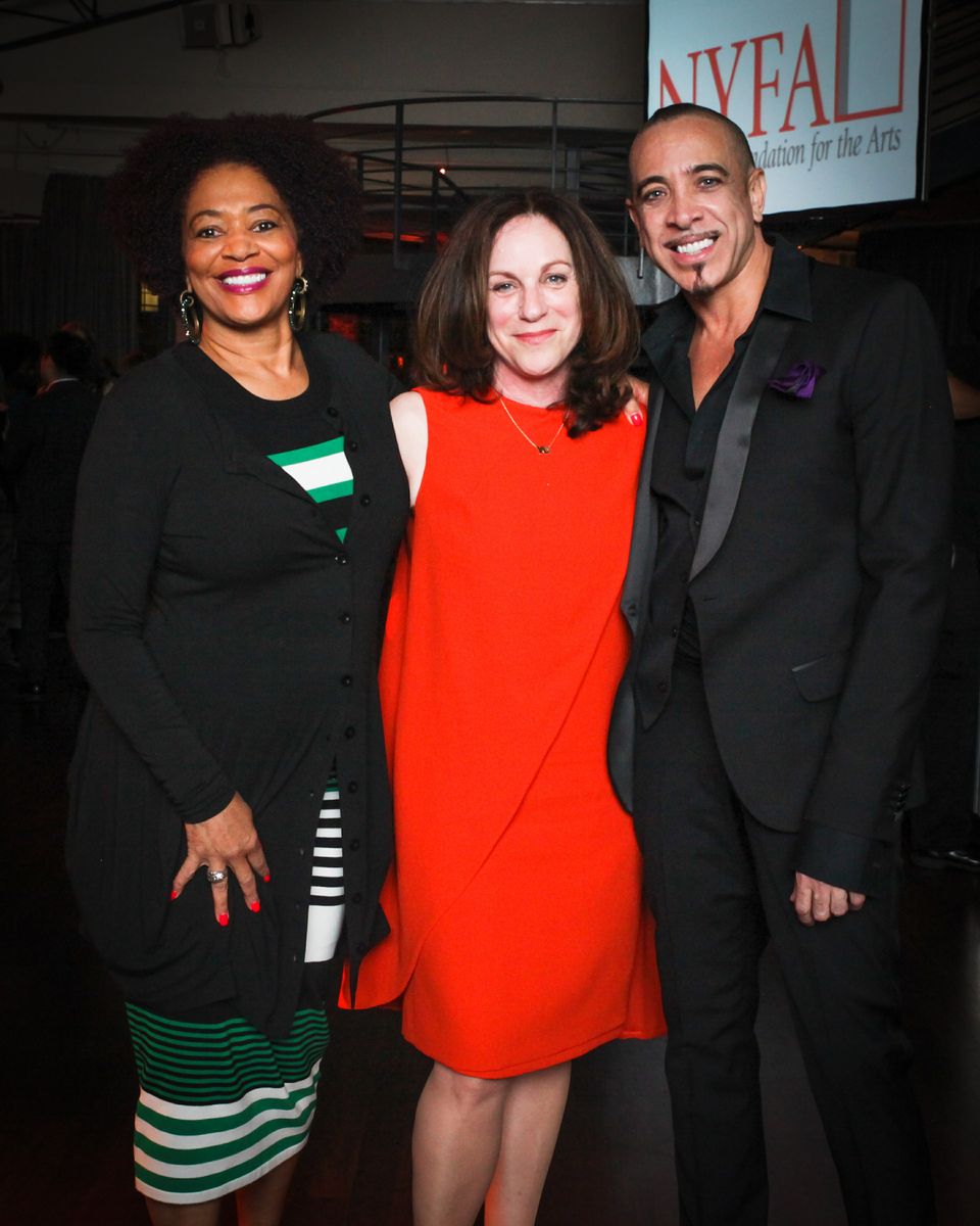 Honorees Terry McMillan, Deborah Kass and Dwight Rhoden at the NYFA Hall of Fame Gala. Photo: Sam Deitch/BFAnyc.com