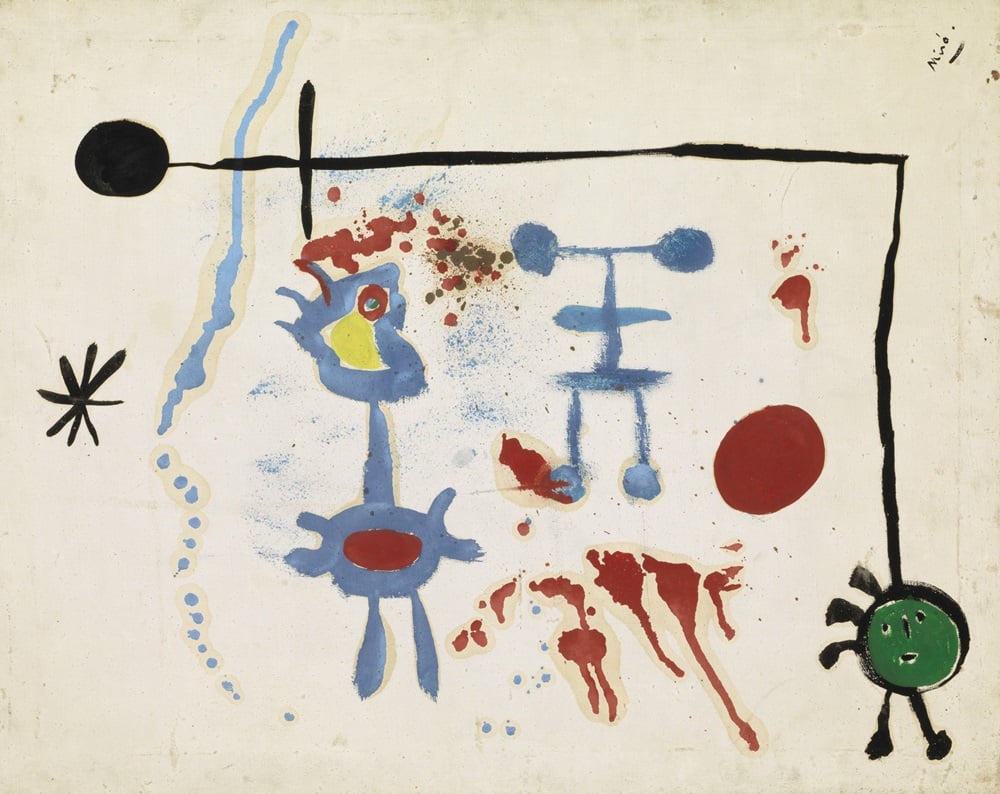 Another untitled painting (1946) that Miró dedicated to Boucher and discovered in the same vault, will be offered at Sotheby's on May 8 with an estimate of $400,000 to $600,000. Photo: Courtesy Sotheby's.