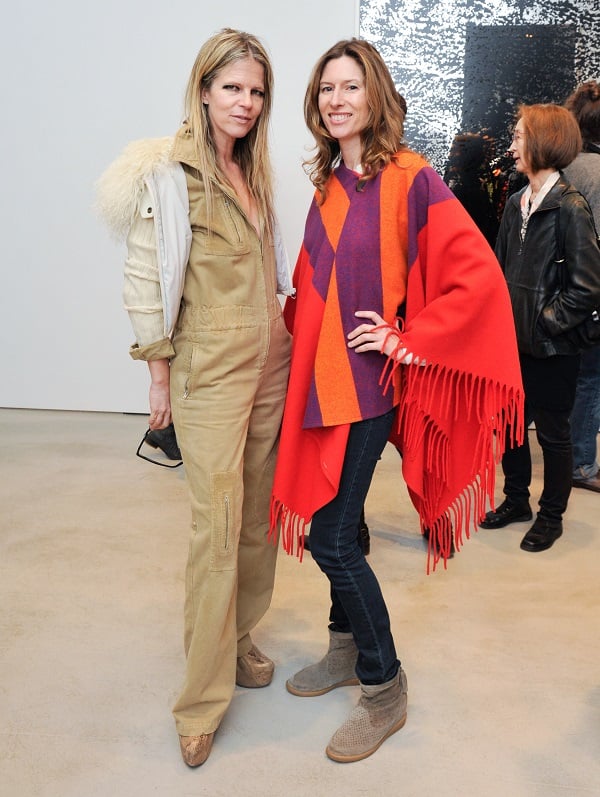 Yvonne Force Villareal and Julia Chaplin at Adam Pendelton's opening at Pace Gallery. Photo: Pace Gallery opening of Adam Pendleton April 3, 2014 Photo by: Leandro J./BFAnyc.com 