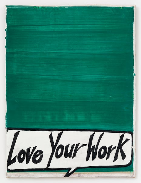 Rochelle Feinstein, <em>Love Your Work</em> (1999), fresco. Image courtesy the artist and Candice Madey.