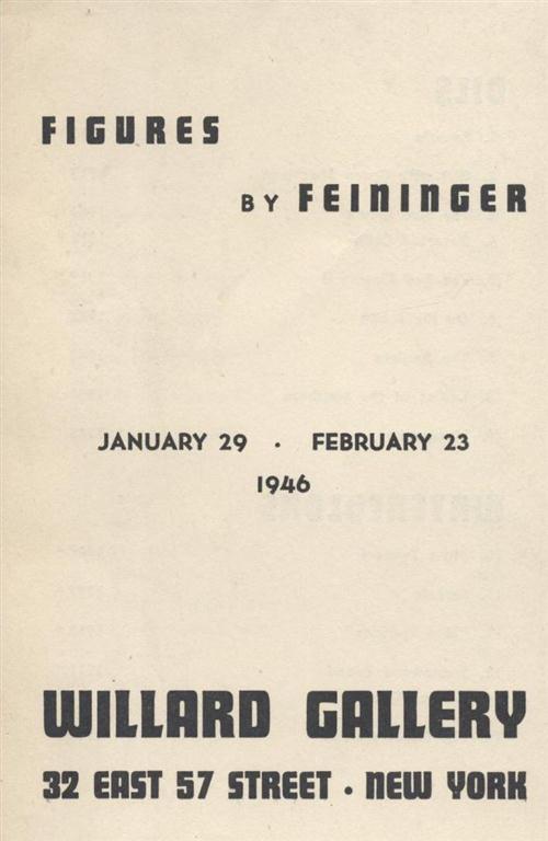 Catalog from "Figures by Feininger" at the Marian Willard Gallery (1946) Photo: Dan Wyman Books 