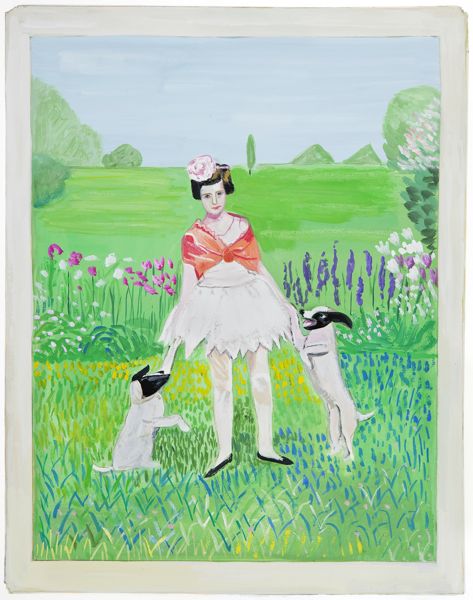 Kalman_ Girl with Dogs, 2013, gouache on paper