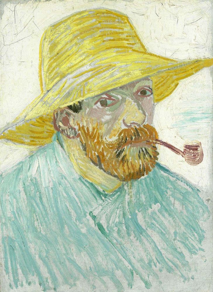 Vincent van Gogh Self-portrait with pipe and straw hat , 1887 41,9 × 30,1 cm Van Gogh Museum, Amsterdam (Vincent van Gogh Foundation)