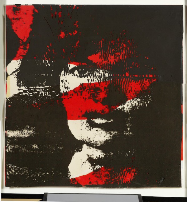 Jackie. c. 1968 Collage with screenprinted acetate and paper on board 21 1/4 by 21 1/8 in. (54 by 53.6 cm) PRIVATE COLLECTION 