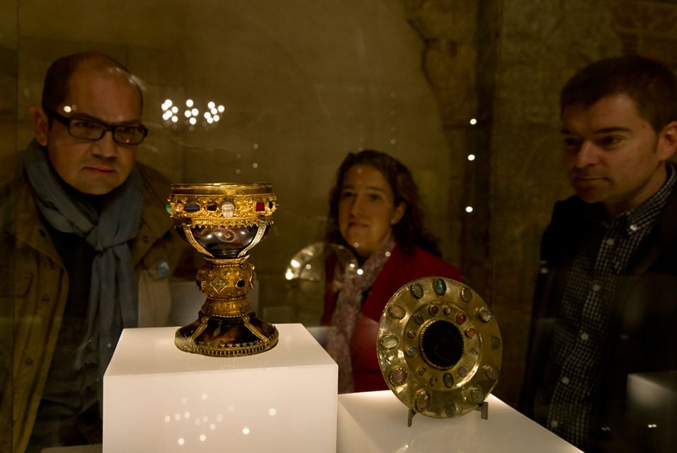 The goblet of the Infanta Dona Urraca in the museum of the Basilica of San Isidoro in Leon, Spain, March 31, 2014. Spanish historians Margarita Torres and Jose Miguel Ortega del Rio claim the goblet is the Holy Grail in their new book. Photo: Cesar Manso, courtesy Agence France-Presse.