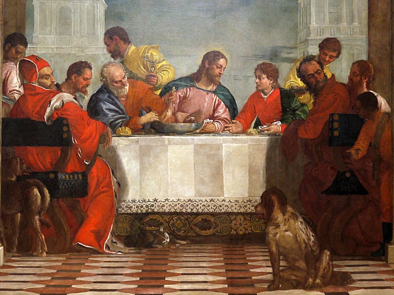 Paolo Veronese, <em>The Feast at the House of Levi</em>, detail, (1573). Photo: courtesy Gallerie dell'Accademia, Venice.