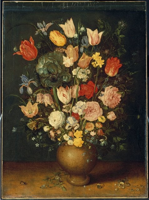 Jan Brueghel the Elder, Bouquet of Flowers in a Clay Vase