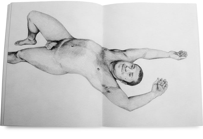 A spread from em Seth/em, a 2011 book of graphite drawings by Christopher S...