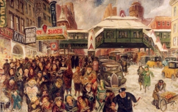 John Sloan, Fourteenth Street at Sixth Avenue, painted for the WPA. On loan to Detroit Institute of Arts. Photo: courtesy of the US GSA Fine Arts Program