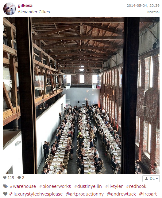 Alexander Gilkes shows off a bird's eye view from  PioneerWorks' rustic Village Fete.