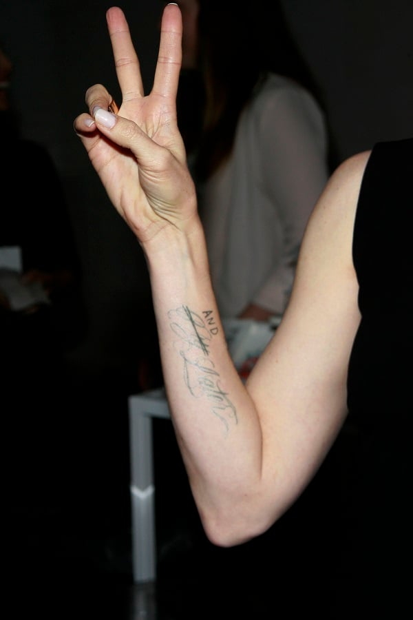A temporary tattoo on the arm of Kelly Rutherford. Photo: Sylvain Gaboury/PatrickMcmullan.com