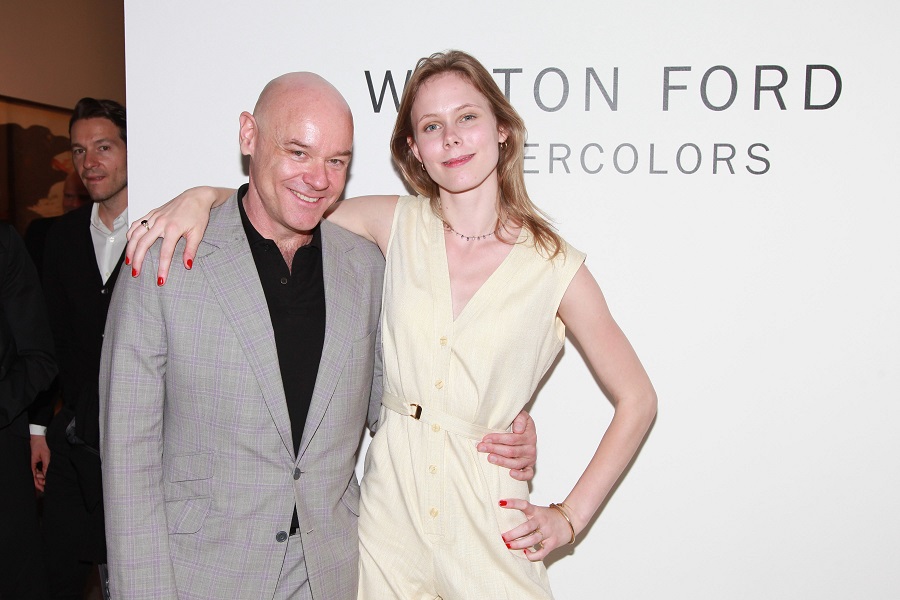 Walton Ford and Zoe Lescaze at the opening of Ford's show at Paul Kasmin Gallery. Photo:  J Grassi/Patrickmcmullan.com