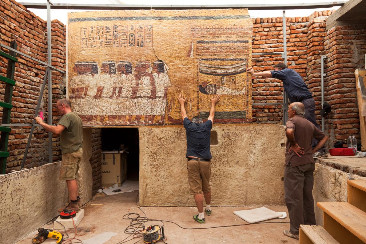 An exact replica of the tomb of Tutankhamun. Photo by Alicia Guirao courtesy of Factum Arte.