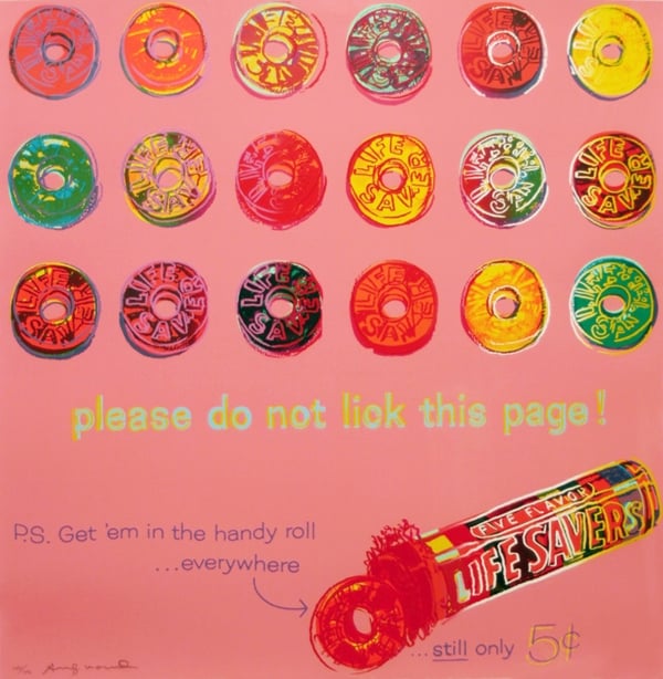 Andy Warhol, Life Savers, from Ads (F. & S. 353) (1985).  Photo: Courtesy Revolver Gallery. 