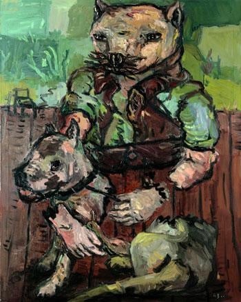 Georg Baselitz, "Cat Head," 1966-67
