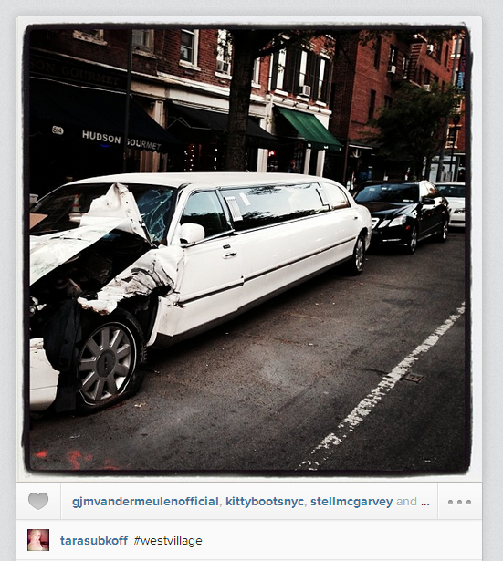 Limo accidents: not something you see everyday. Unless of course you are the fabulous Tara Subkoff.