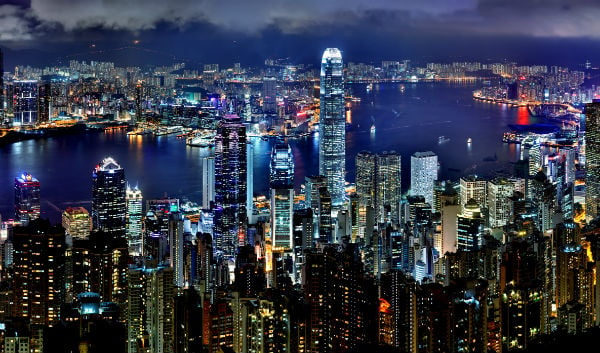 Hong Kong, skyline of Victoria Harbour.
