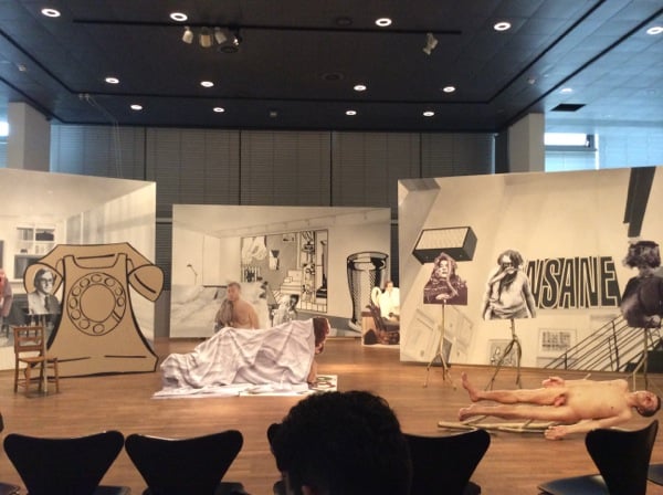 Set for Goshka Macuga's Prepatory Notes for a Chicago Comedy (2014) at the Museum Dahlem Photo: © Alexander Forbes