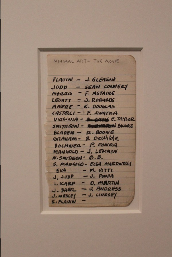 Mel Bochner Minimal Art - The Movie (1966) Ink and pnecil on notebook paper Private collection 