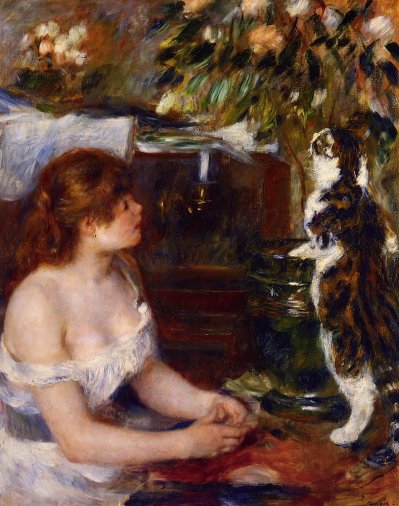 Pierre-Auguste Renoir, "Girl and Cat," 1880-81