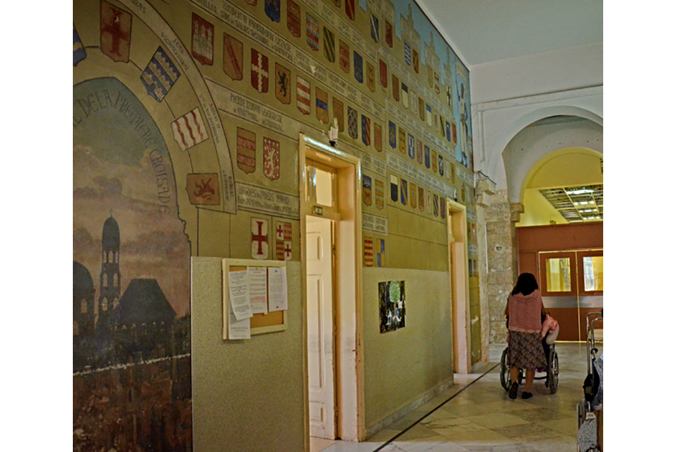 Marie Paul Amédée de Piellat's recently-discovered Crusader-themed wall paintings at Saint-Louis Hospital, near the Old City of Jerusalem.