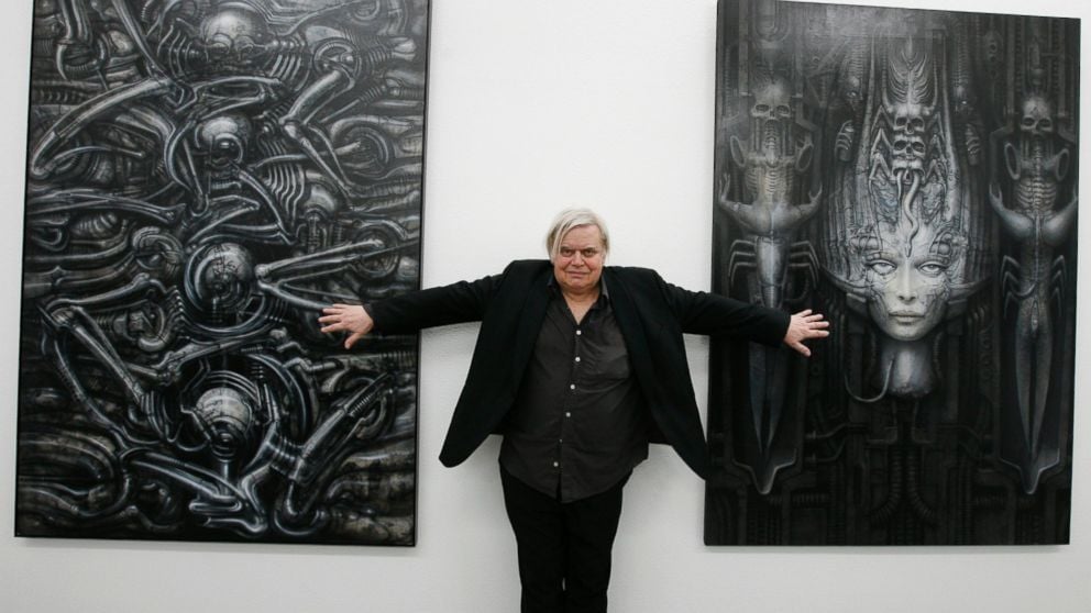 Swiss artist H.R. Giger in front of his artwork (2007). Photo: Arno Balzarini, courtesy AP Photo.