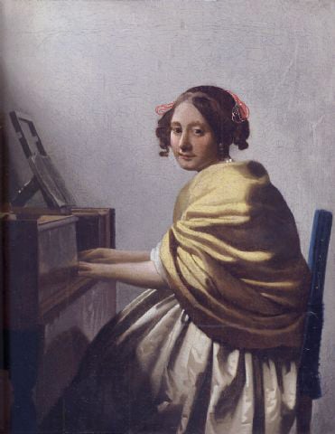 Johannes Vermeer, A Young Woman Seated at the Virginal, c.1670, sold for US$30,140,259 at Sotheby’s London 