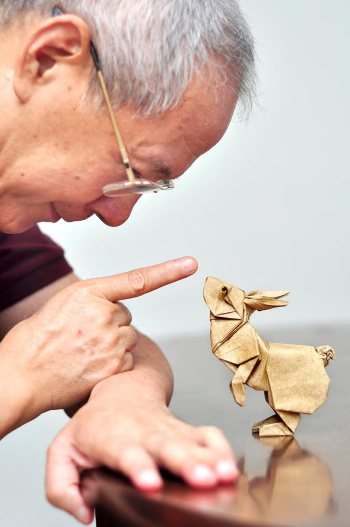 Ronald Koh, origami folded by Ng Boon Choon. Photo: via Colossal.